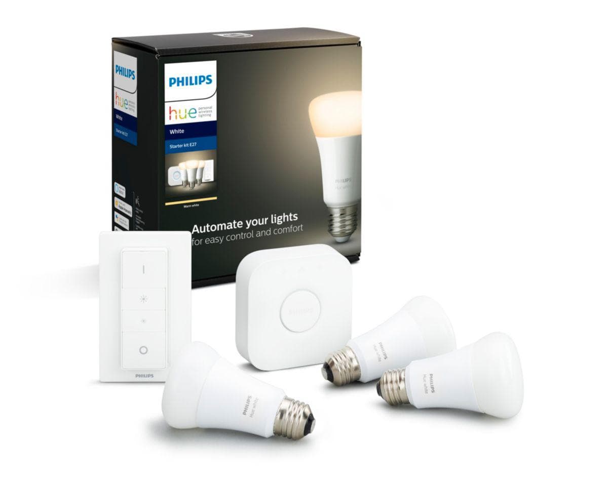 SET 3 KIT smart LED Philips, soclu E27, putere 9W, forma clasic, lumina alb calda, alimentare 220 - 240 V, "000008718696785232"
