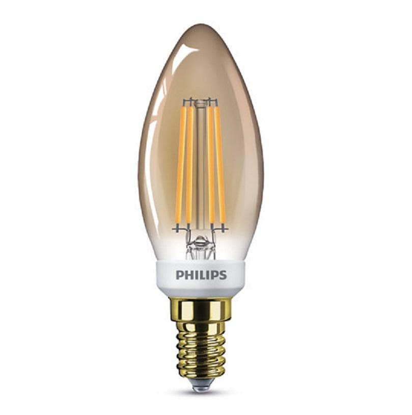 BEC LED Philips, soclu E14, putere 5W, forma lumanare, lumina alb calda, alimentare 220 - 240 V, "000008718696814093" — miniatură