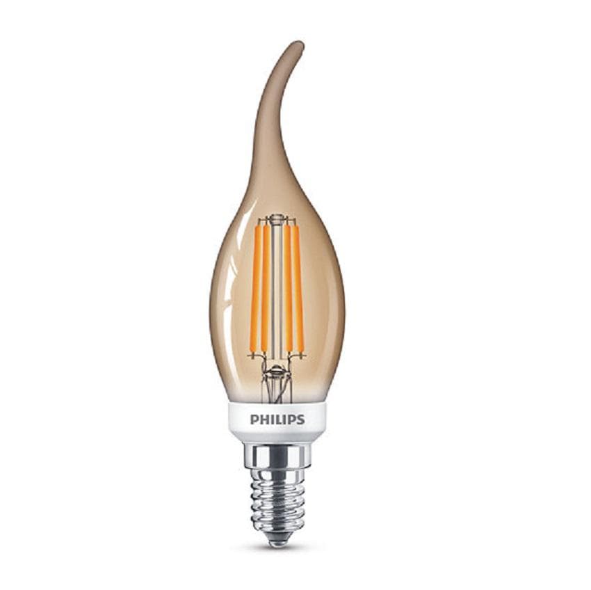 BEC LED Philips, soclu E14, putere 5W, forma flacara, lumina alb calda, alimentare 220 - 240 V, "000008718696814130" — miniatură