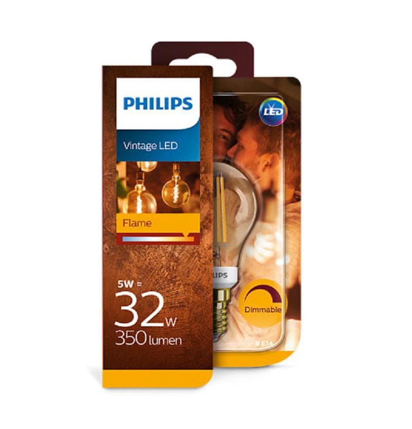 BEC LED Philips, soclu E14, putere 5W, forma clasic, lumina alb calda, alimentare 220 - 240 V, "000008718696814154"