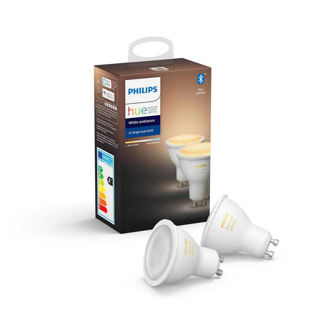SET 2 SPOTURI incastrate smart LED Philips, soclu GU10, putere 5W, forma spot, lumina alb calda, alimentare 220 - 240 V, "000008718699629298"