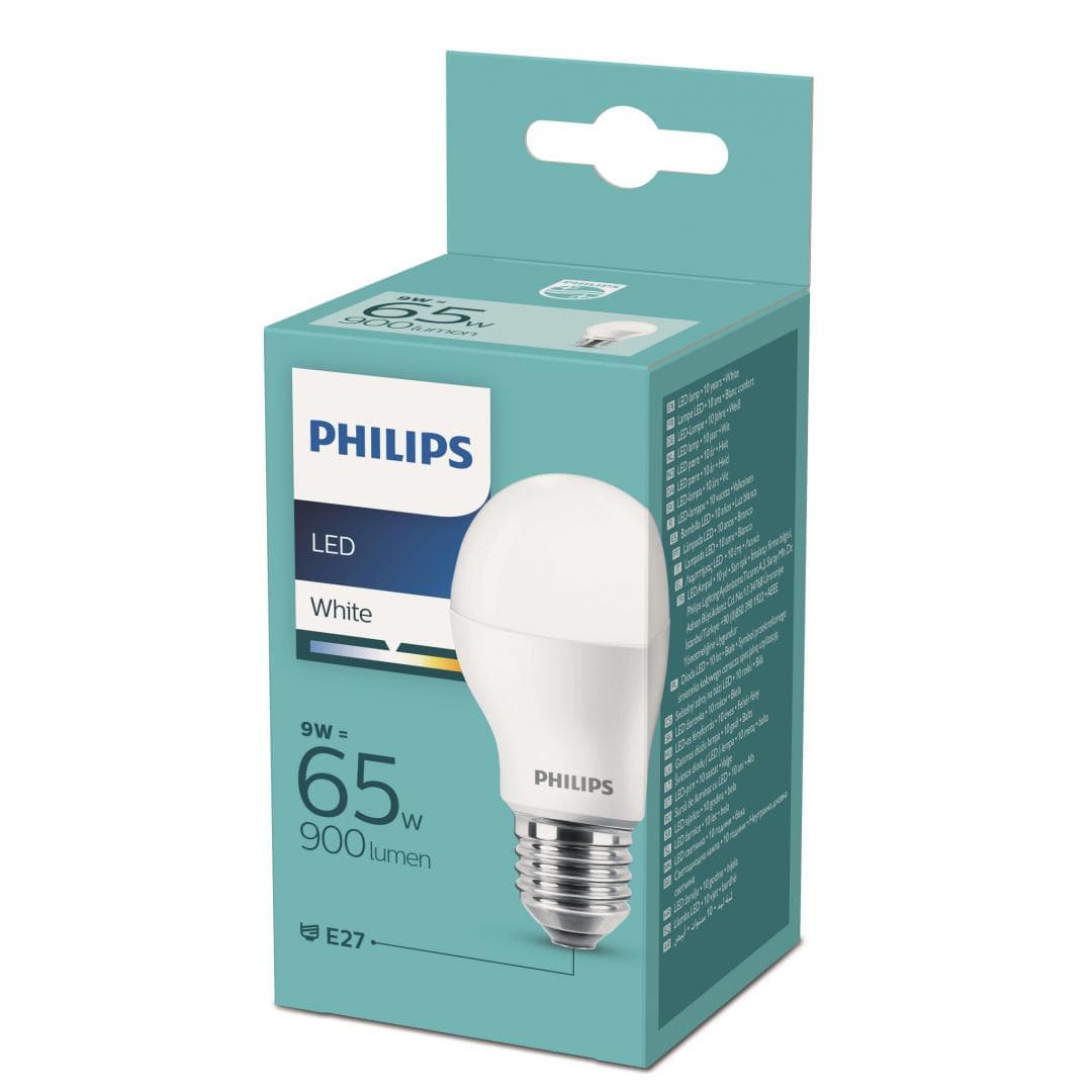 BEC LED Philips, soclu E27, putere 9W, forma clasic, lumina alb calda, alimentare 220 - 240 V, "000008718699630584"