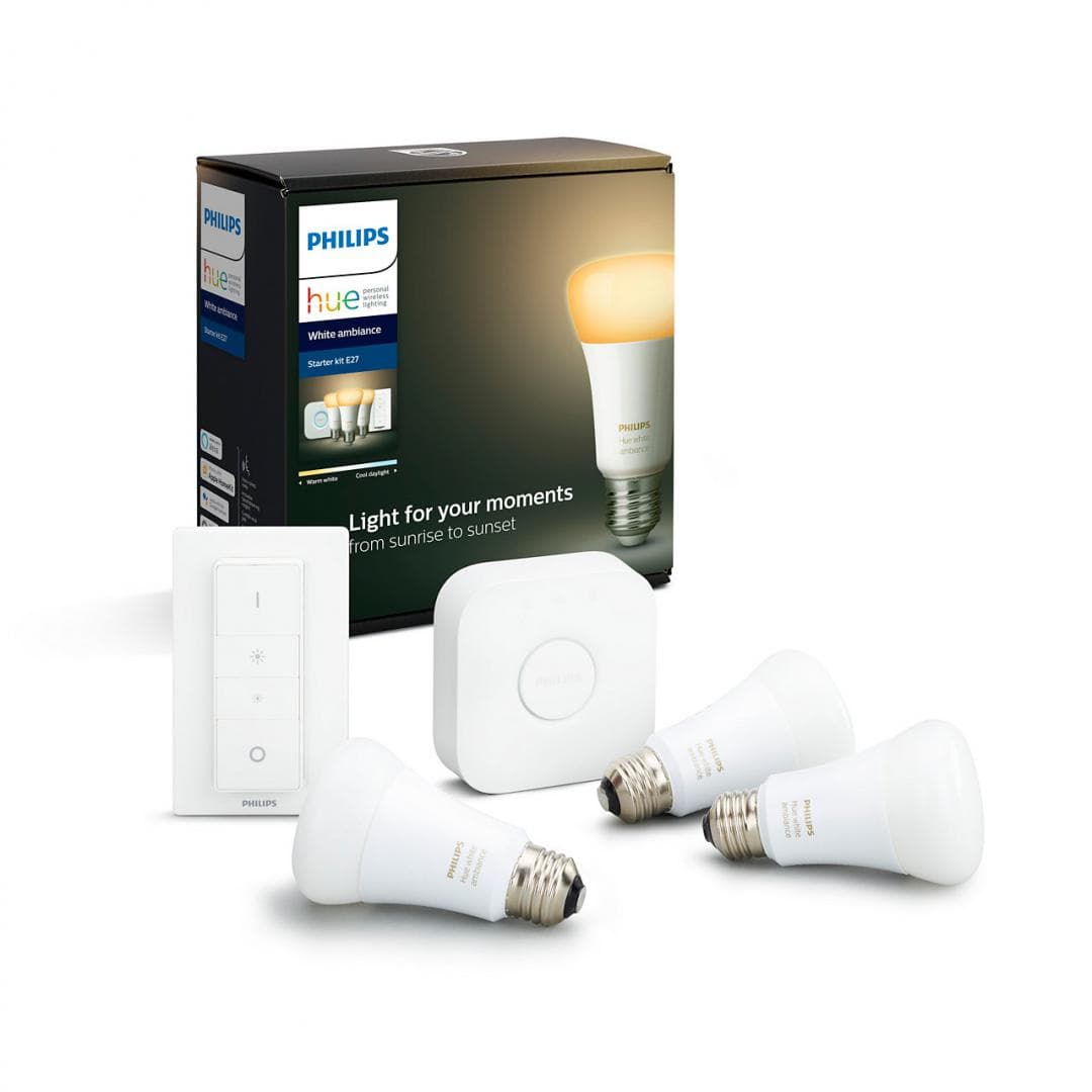 SET 3 KIT smart LED Philips, soclu E27, putere 9W, forma clasic, lumina alb calda, alimentare 220 - 240 V, "000008718699673345"