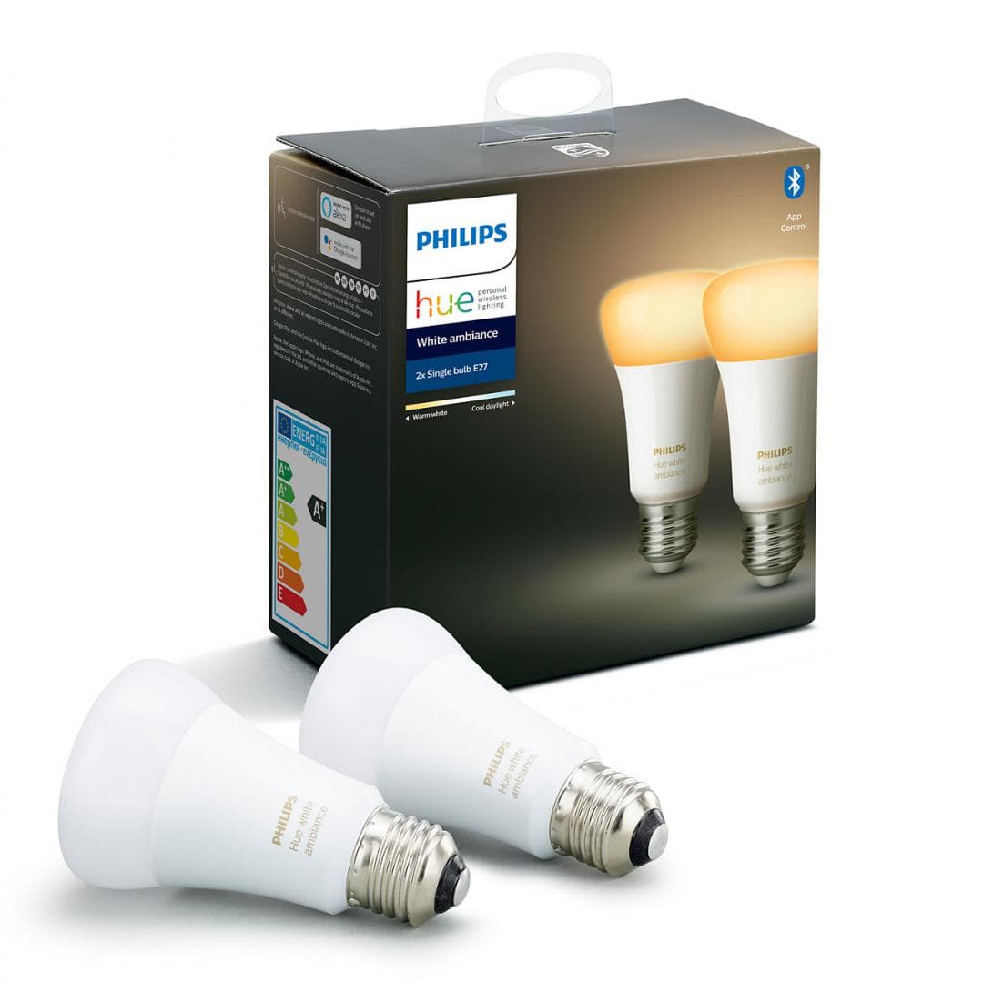 SET 2 KIT smart LED Philips, soclu E27, putere 8.5W, forma clasic, lumina toate nuantele de alb, alimentare 220 - 240 V, "000008718699673369"