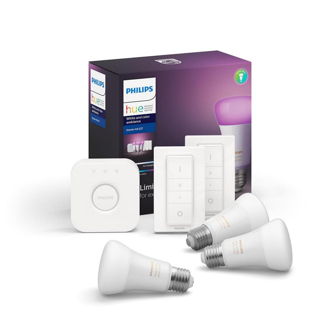 SET 3 KIT smart nespecificat Philips, soclu E27, putere 9W, forma clasic, lumina multicolora, alimentare 220 - 240 V, "000008718699696917"