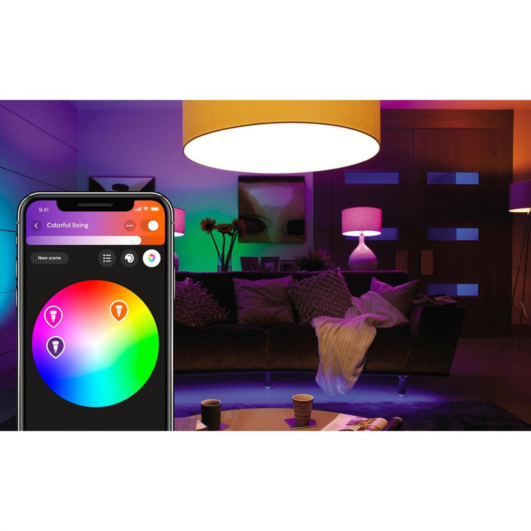 SET 3 KIT smart nespecificat Philips, soclu E27, putere 9W, forma clasic, lumina multicolora, alimentare 220 - 240 V, "000008718699696917" — miniatură