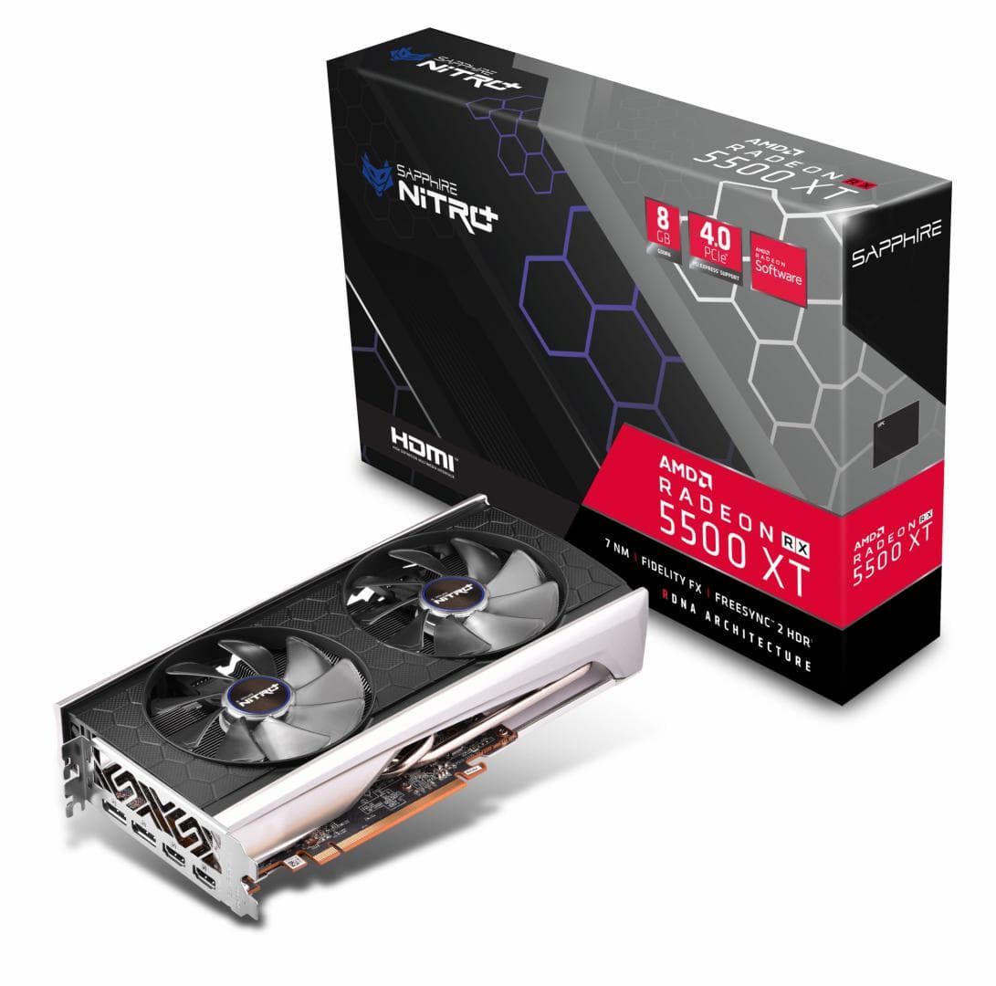 PLACA VIDEO SAPPHIRE AMD Radeon RX 5500XT SE NITRO+, 8 GB GDDR6 128 biti, PCI Express 4.0 x 16, HDMI x 2, Display Port x 2, sistem racire aer activ, "11295-05-20G" — miniatură
