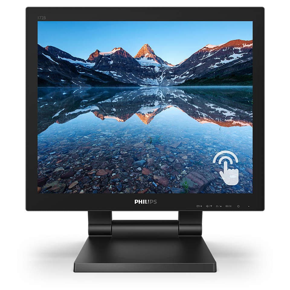 MONITOR PHILIPS 17", afisaj indoor, touchscreen, TN, SXGA (1280 x 1024), clasic, 250 cd/mp, 1 ms, VGA, DVI, HDMI, DisplayPort, "172B9T/00"