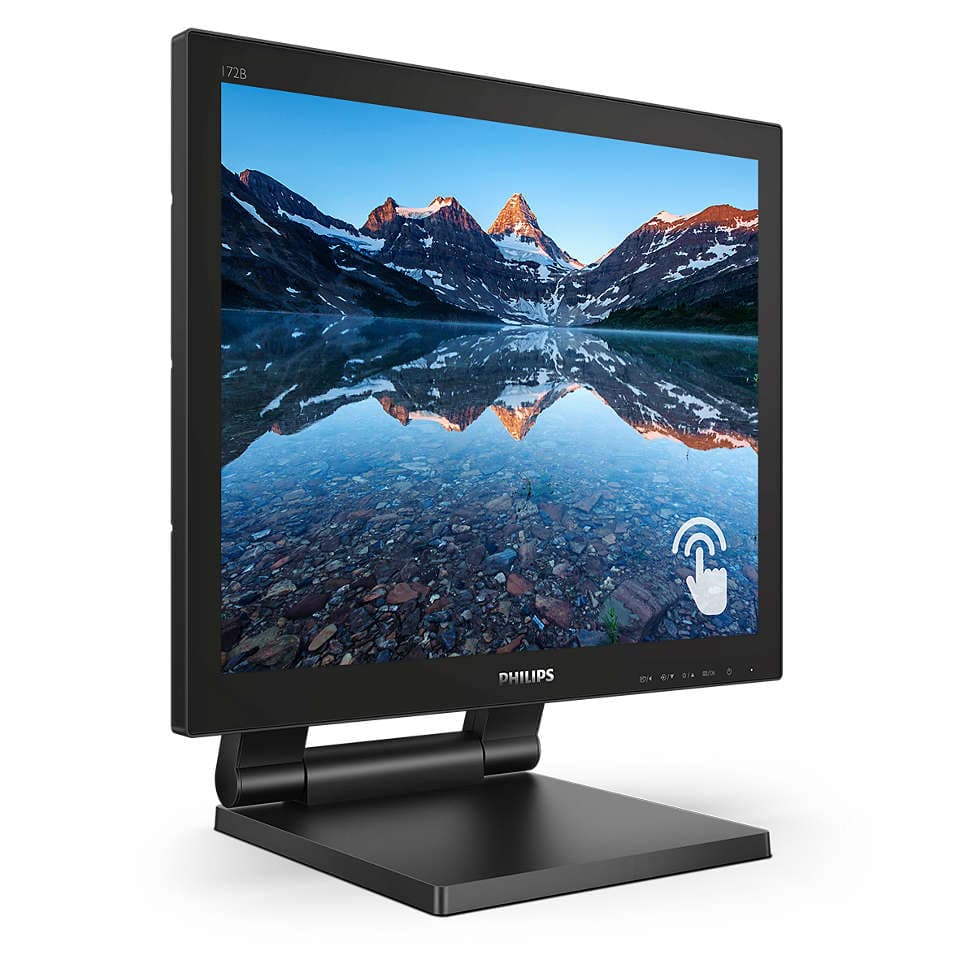 MONITOR PHILIPS 17", afisaj indoor, touchscreen, TN, SXGA (1280 x 1024), clasic, 250 cd/mp, 1 ms, VGA, DVI, HDMI, DisplayPort, "172B9T/00" — miniatură