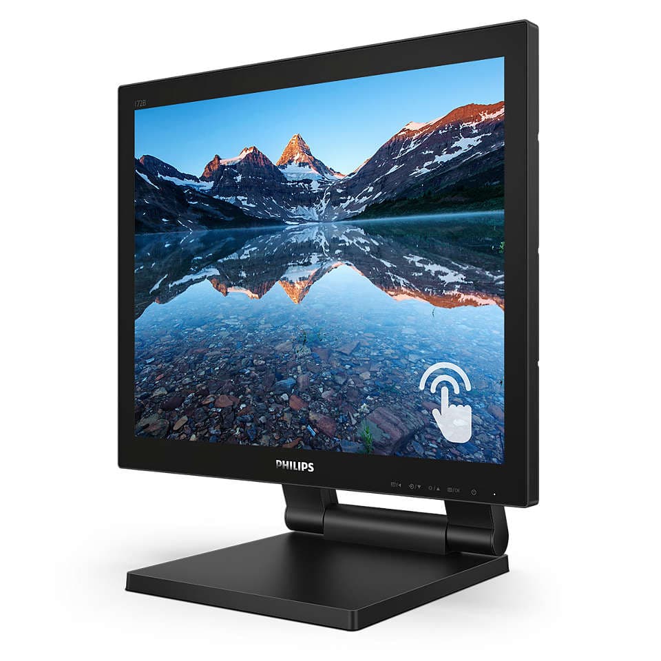 MONITOR PHILIPS 17", afisaj indoor, touchscreen, TN, SXGA (1280 x 1024), clasic, 250 cd/mp, 1 ms, VGA, DVI, HDMI, DisplayPort, "172B9T/00" — miniatură