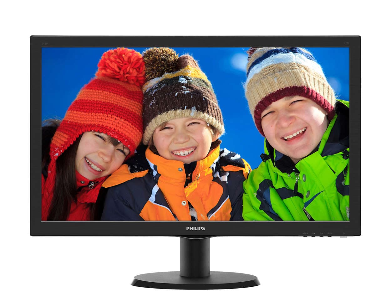 MONITOR PHILIPS 23.6", home, office, VA, Full HD (1920 x 1080), Wide, 250 cd/mp, 8 ms, VGA, DVI, "243V5QHABA/00"