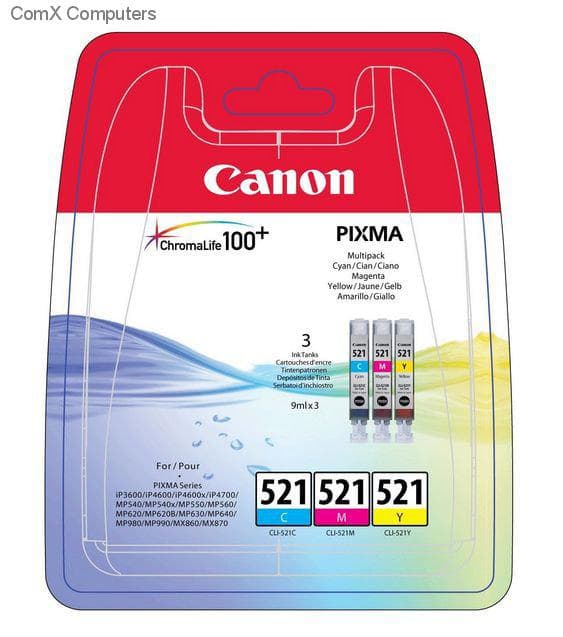 Combo-Pack Original Canon, CLI-521MULTI, pentru Pixma iP3600|iP4600|MP540|MP620, "2934B010AA"
