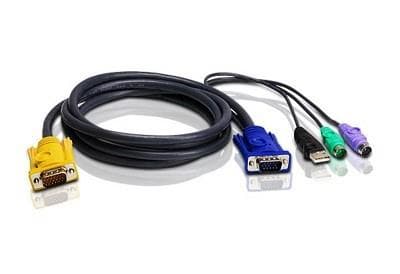 CABLU KVM ATEN, convertor Serial la Video + USB + PS/2, conector 1: SPHD-18 (T); conector 2: VGA (T), PS/2 x 2, USB (T), "2L-5302UP"