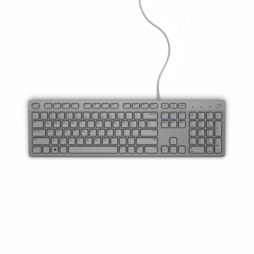 TASTATURI DELL, "KB216", cu fir, 105 taste format standard (104-108 taste), USB, gri, "580-ADHR"