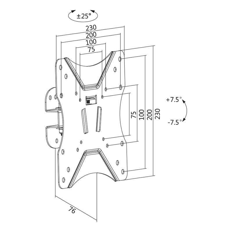 SUPORT de perete LOGILINK, pt 1 TV/monitor plat, diag. max 42 inch, inclinare, pivotare, max 25 Kg, "BP0006" — miniatură