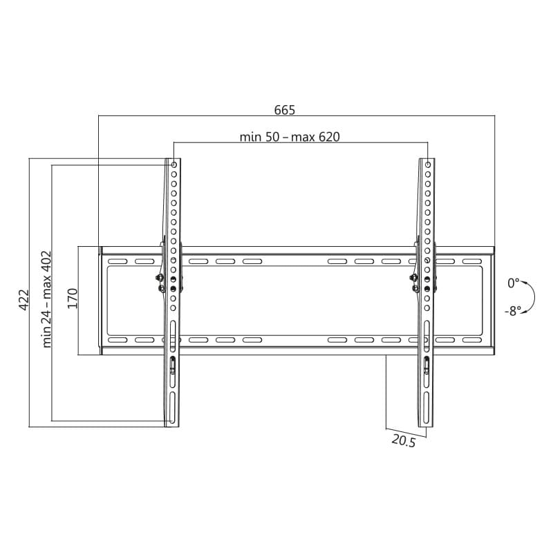 SUPORT de perete LOGILINK, pt 1 TV/monitor plat, diag. max 70 inch, inclinare, max 35 Kg, "BP0039" — miniatură