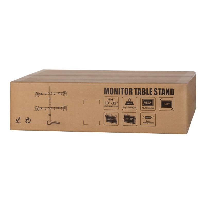 SUPORT de birou LOGILINK, pt 4 TV/monitor plat, diag. max 32 inch, rotatie, inclinare, pivotare, orizontala, verticala, totala, max 8 Kg x 4, "BP0046" — miniatură
