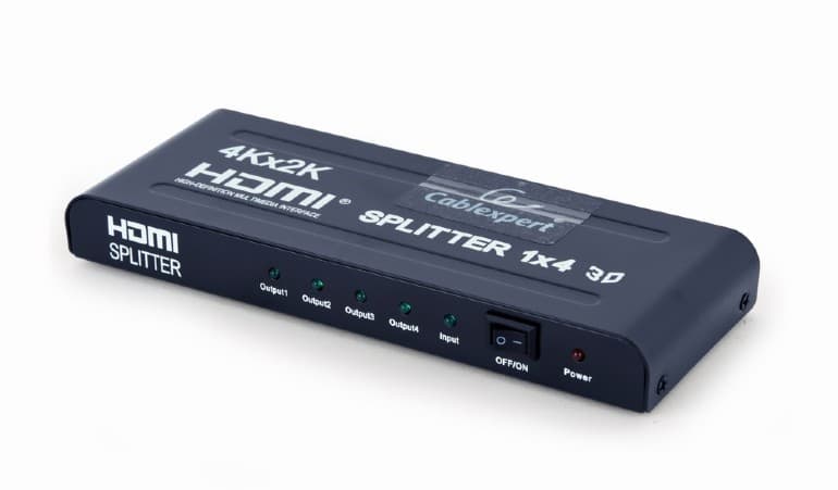 SPLITTER video GEMBIRD, split HDMI la 4 monitoare, conector intrare: HDMI (M); conector iesire: HDMI (M) x 4, "DSP-4PH4-02" — miniatură