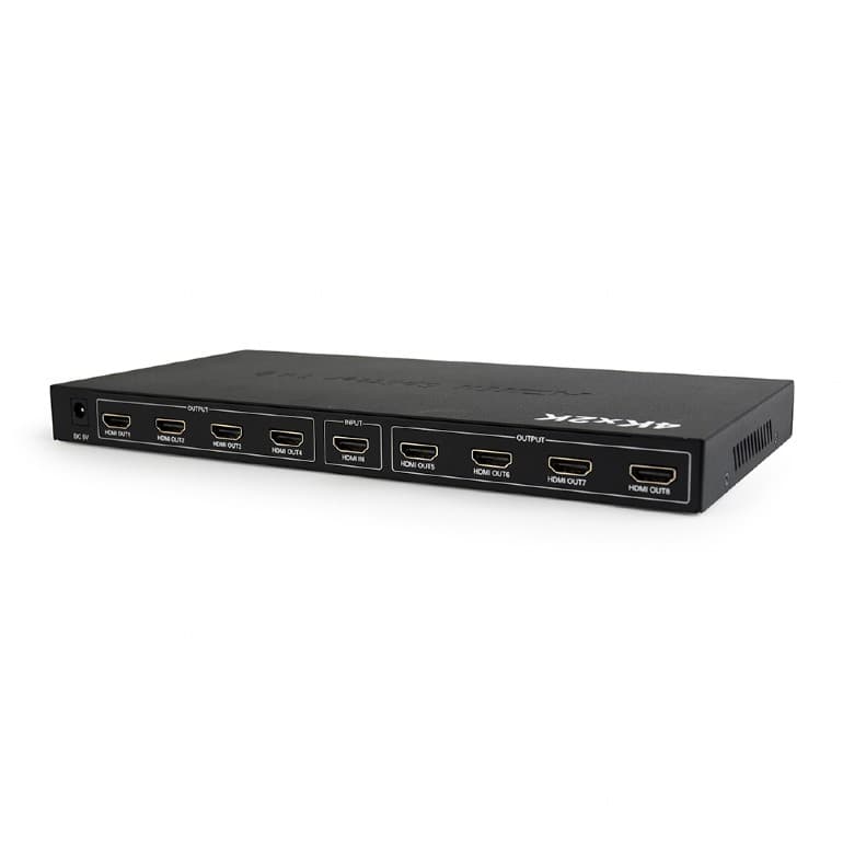 SPLITTER video GEMBIRD, split HDMI la 8 monitoare, conector 1: HDMI (M); conector 2: HDMI (M) x 8, "DSP-8PH4-03" — miniatură