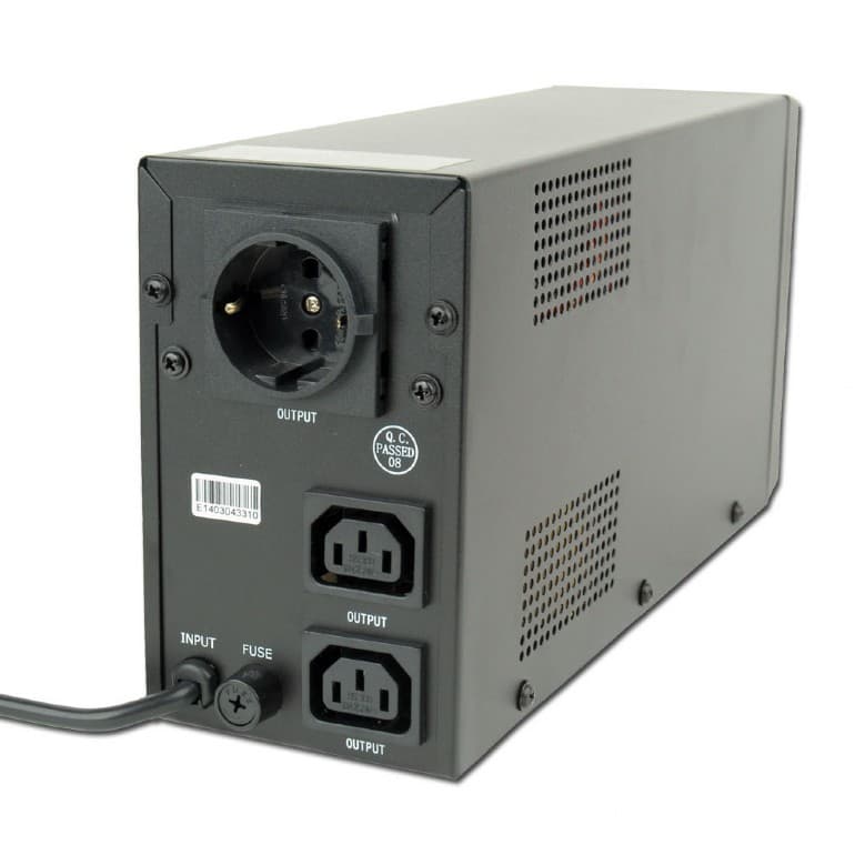 UPS GEMBIRD, Line Int., mini tower, 650VA/390W, AVR, IEC x 2/ Schuko x 1, 1 x baterie 12V/7Ah, display LCD, back-up 1 - 10 min., "EG-UPS-031" — miniatură