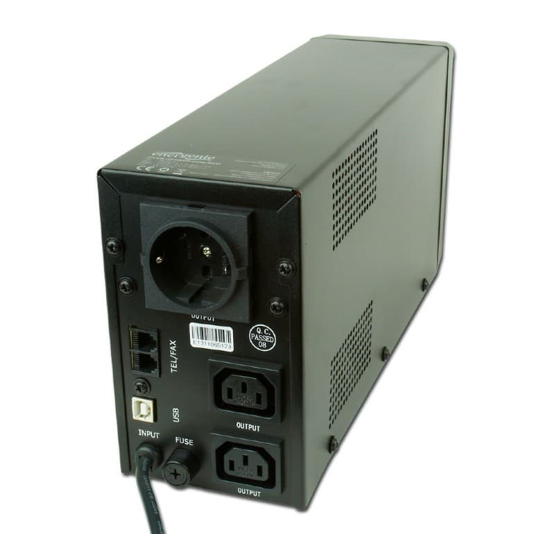 UPS GEMBIRD, Line Int. cu management, mini tower, 850VA/510W, AVR, IEC x 2/ Schuko x 1, 1 x baterie 12V/8Ah, display LCD, back-up 11 - 20 min., "EG-UPS-032" — miniatură