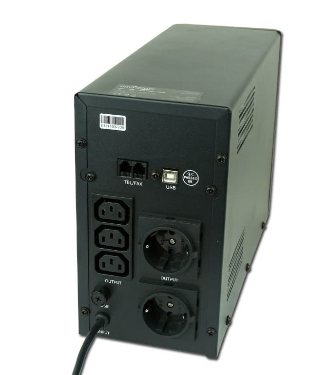 UPS GEMBIRD, Line Int. cu management, mini tower, 1500VA/900W, AVR, IEC x 3/ Schuko x 2, 2 x baterie 12V/8Ah, display LCD, back-up 1 - 10 min., "EG-UPS-034" — miniatură
