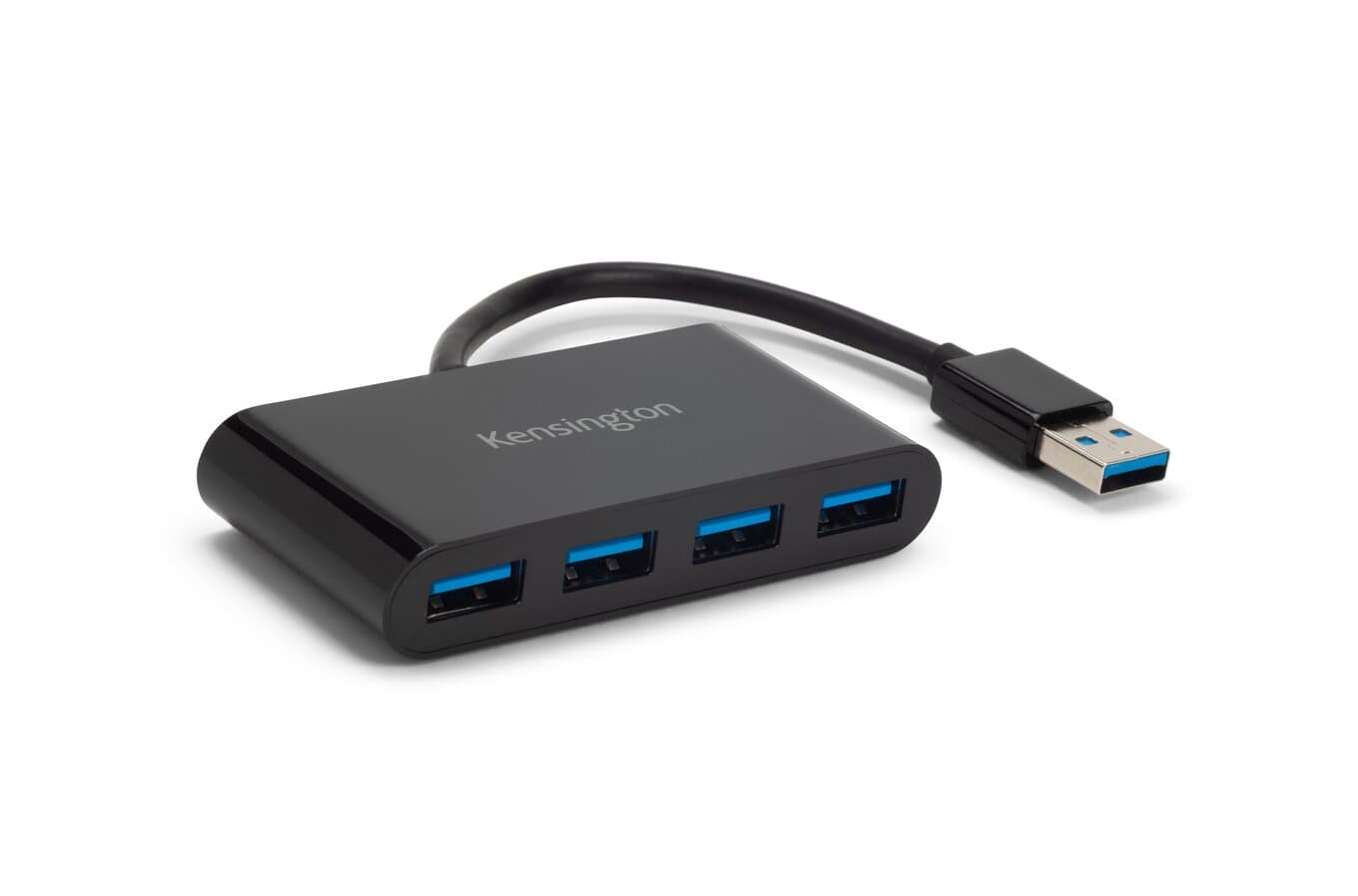 HUB extern KENSINGTON, porturi USB: USB 3.0 x 4, conectare prin USB 3.0, cablu 0.1 m, negru, "K39121EU" — miniatură