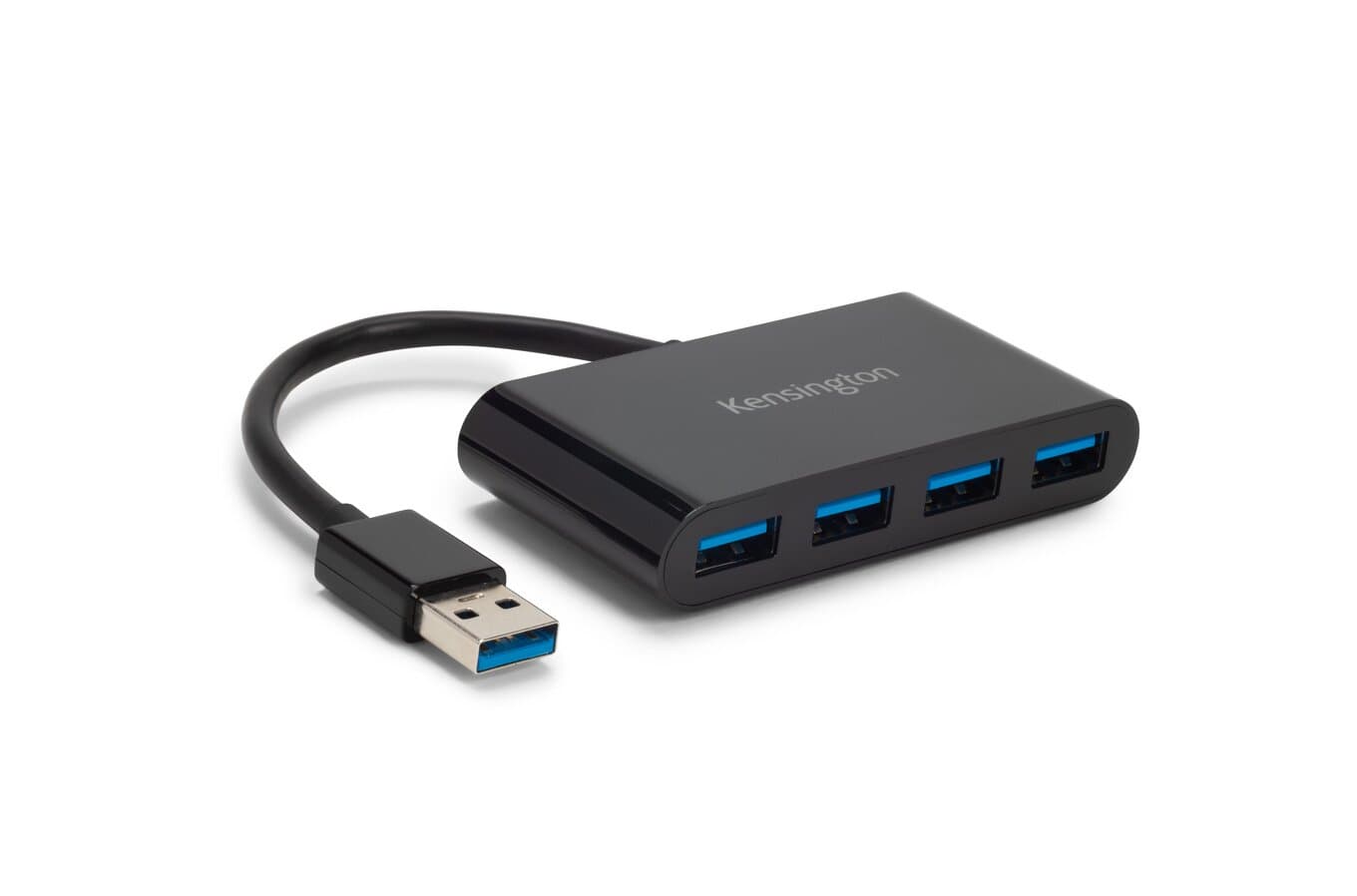 HUB extern KENSINGTON, porturi USB: USB 3.0 x 4, conectare prin USB 3.0, cablu 0.1 m, negru, "K39121EU" — miniatură