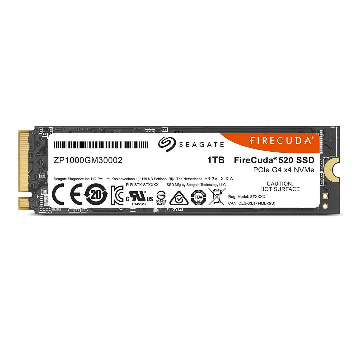 SSD SEAGATE, Firecuda 520, 1 TB, M.2, PCIe Gen3.0 x4, 3D TLC Nand, R/W: 5000/4400 MB/s, "ZP1000GM3A002" — miniatură