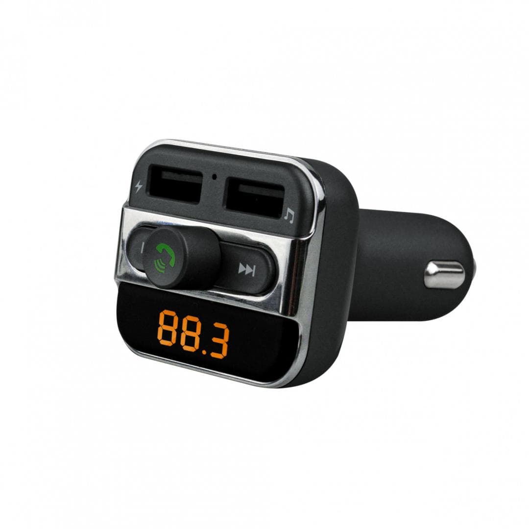 MODULATOR FM AKAI, Bluetooth, format MP3, USB x 2, microSD, montare la priza auto, "FMT-20BT"