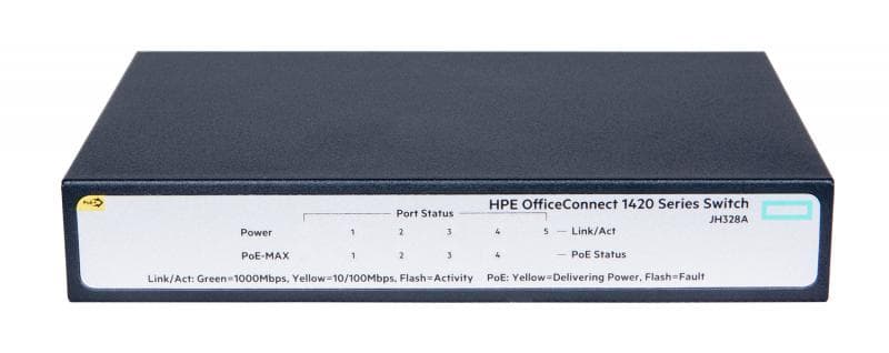 SWITCH HP, HPE 1420, porturi Gigabit x 5, unmanaged, carcasa metalica, "JH328A" — miniatură