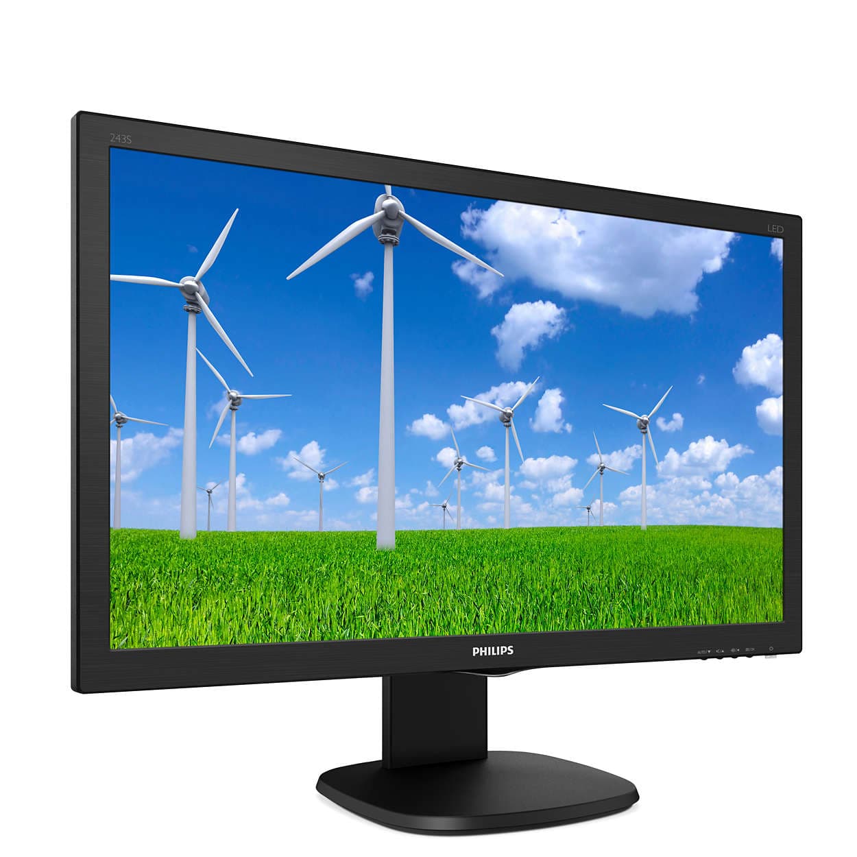 MONITOR PHILIPS 23.6", home, office, TFT, Full HD (1920 x 1080), Wide, 250 cd/mp, 1 ms, VGA, DVI, HDMI, "243S5LJMB/00" — miniatură