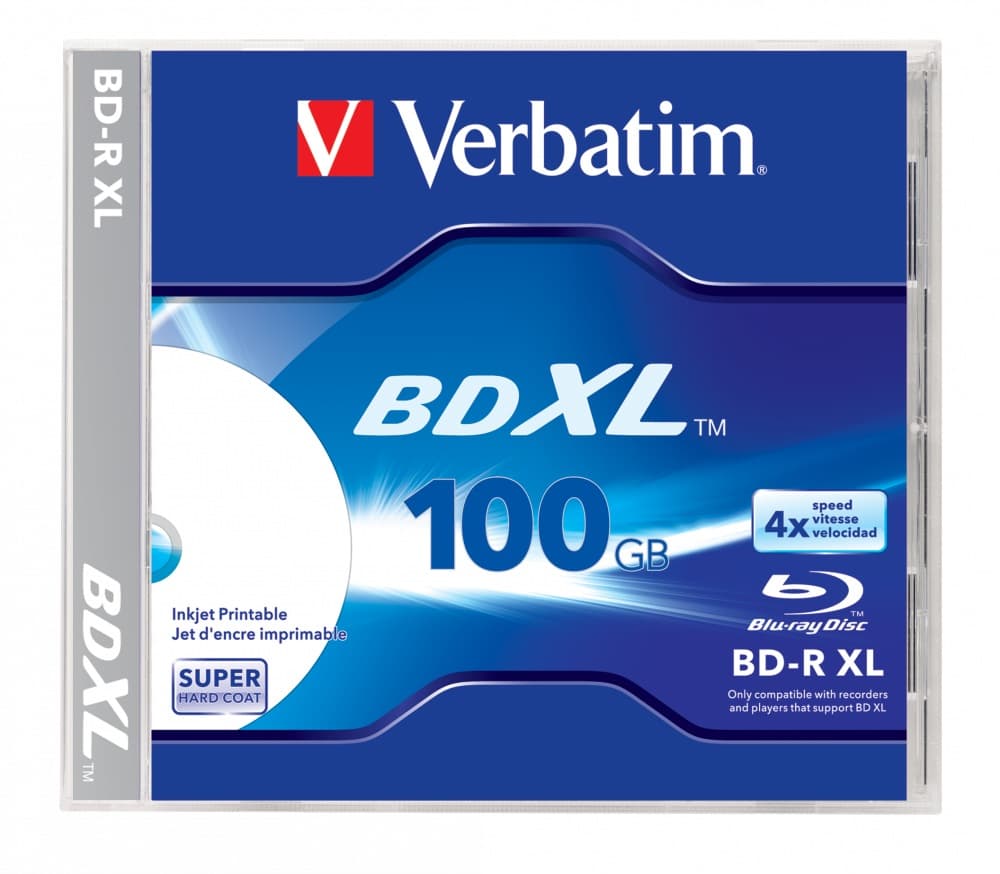 BD-R XL VERBATIM 100GB, viteza 4x, 1 buc, carcasa, printabil, "Wide Inkjet Printable" "43790"