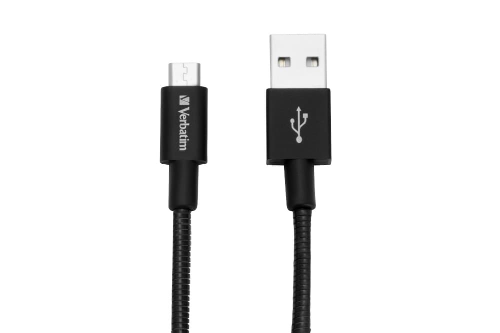 CABLU alimentare si date VERBATIM, pt. smartphone, USB 2.0 (T) la Micro-USB 2.0 (T), 30cm, premium, cablu metalic, negru, "48866"