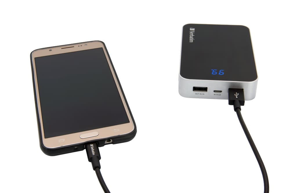 CABLU alimentare si date VERBATIM, pt. smartphone, USB 2.0 (T) la Micro-USB 2.0 (T), 30cm, premium, cablu metalic, negru, "48866" — miniatură