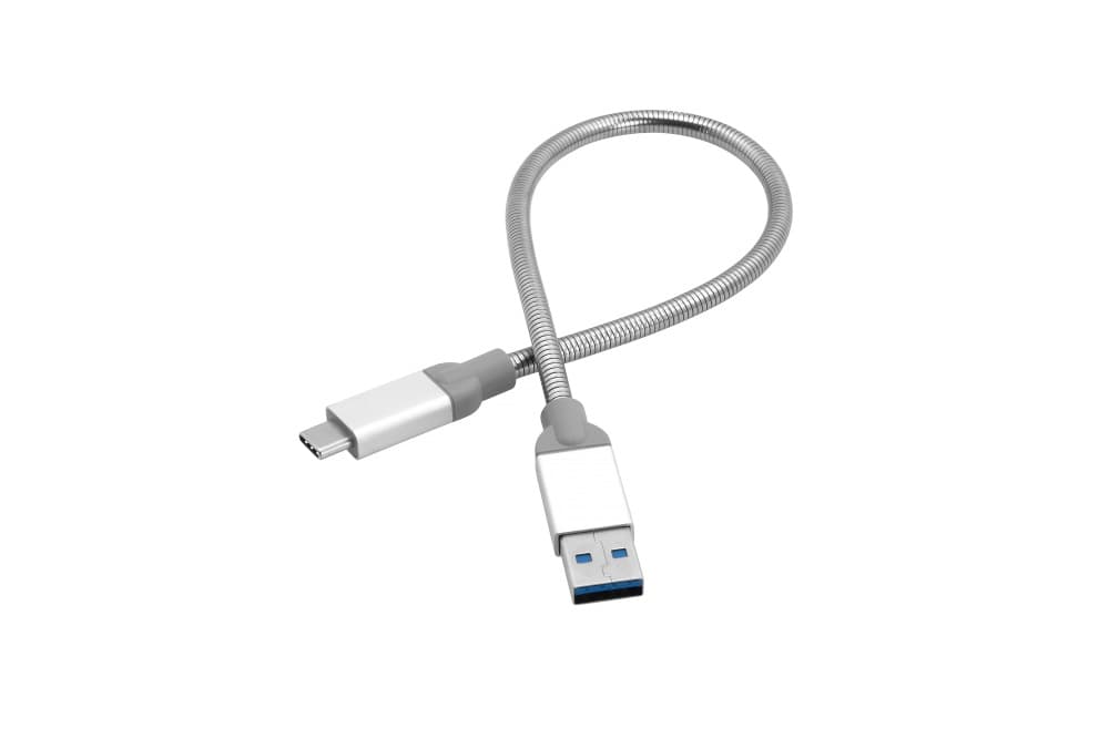 CABLU alimentare si date VERBATIM, pt. smartphone, USB 3.1 (T) la USB 3.1 Type-C (T), 30cm, premium, cablu metalic, argintiu, "48868"