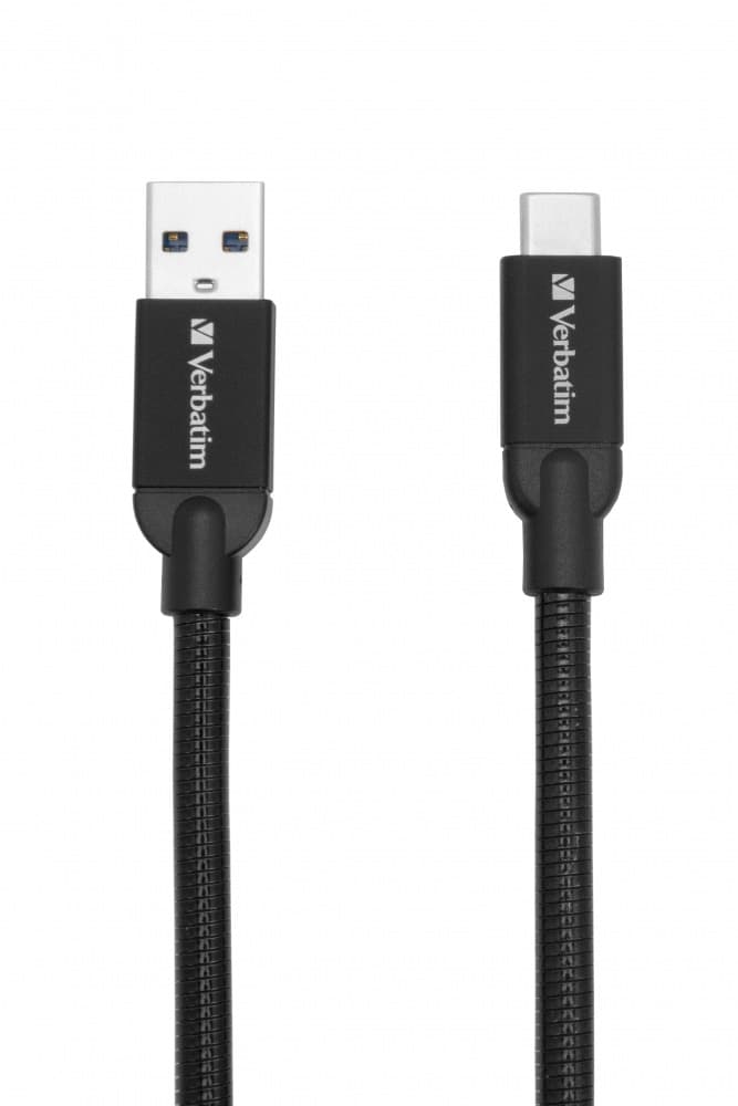 CABLU alimentare si date VERBATIM, pt. smartphone, USB 3.1 (T) la USB 3.1 Type-C (T), 1m, premium, cablu metalic, negru, "48871" — miniatură