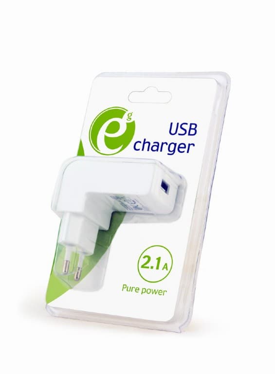 ALIMENTATOR retea 220V GEMBIRD, universal, 1 x USB, 2.1A, 10W, alb, "EG-UC2A-02-W" — miniatură