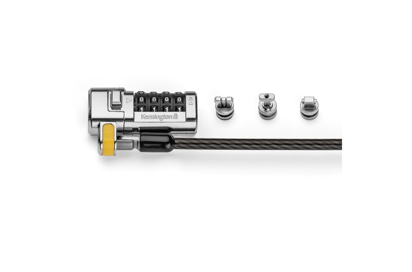 CABLU securitate KENSINGTON pt. notebook 3-in-1 slot standard/Nano/Wedge,cifru cu 4 discuri,one-click,1.8m,cablu otel carbon,permite pivotare si rot,"ClickSafe 2.0" "K68105EU" — miniatură