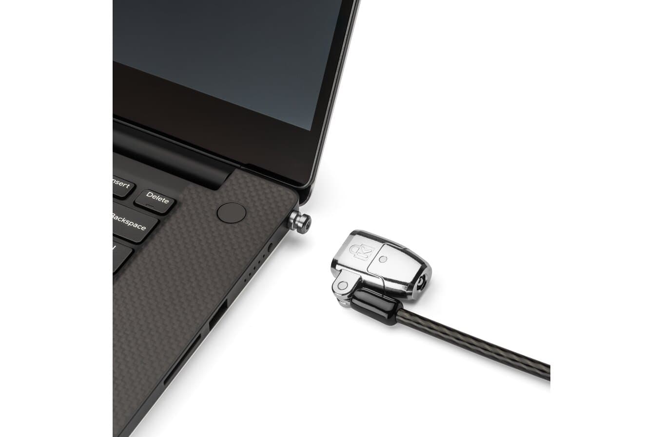 CABLU securitate KENSINGTON pt. notebook 3-in-1 slot standard/Nano/Wedge,cheie standard,one-click,1.8m,cab otel carbon,permite pivotare/rotire, "ClickSafe 2.0" "K68102EU" — miniatură