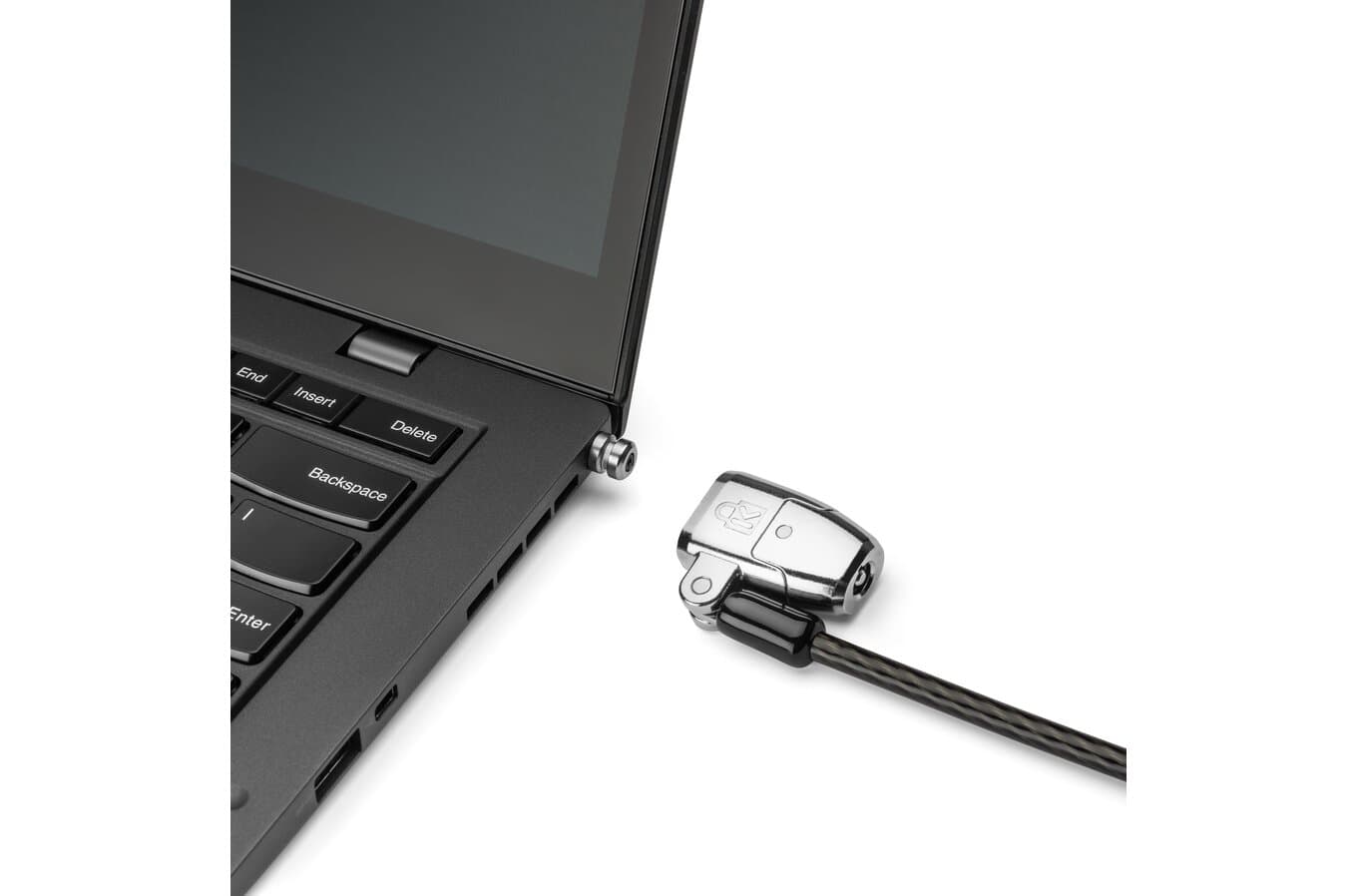CABLU securitate KENSINGTON pt. notebook 3-in-1 slot standard/Nano/Wedge,cheie standard,one-click,1.8m,cab otel carbon,permite pivotare/rotire, "ClickSafe 2.0" "K68102EU" — miniatură