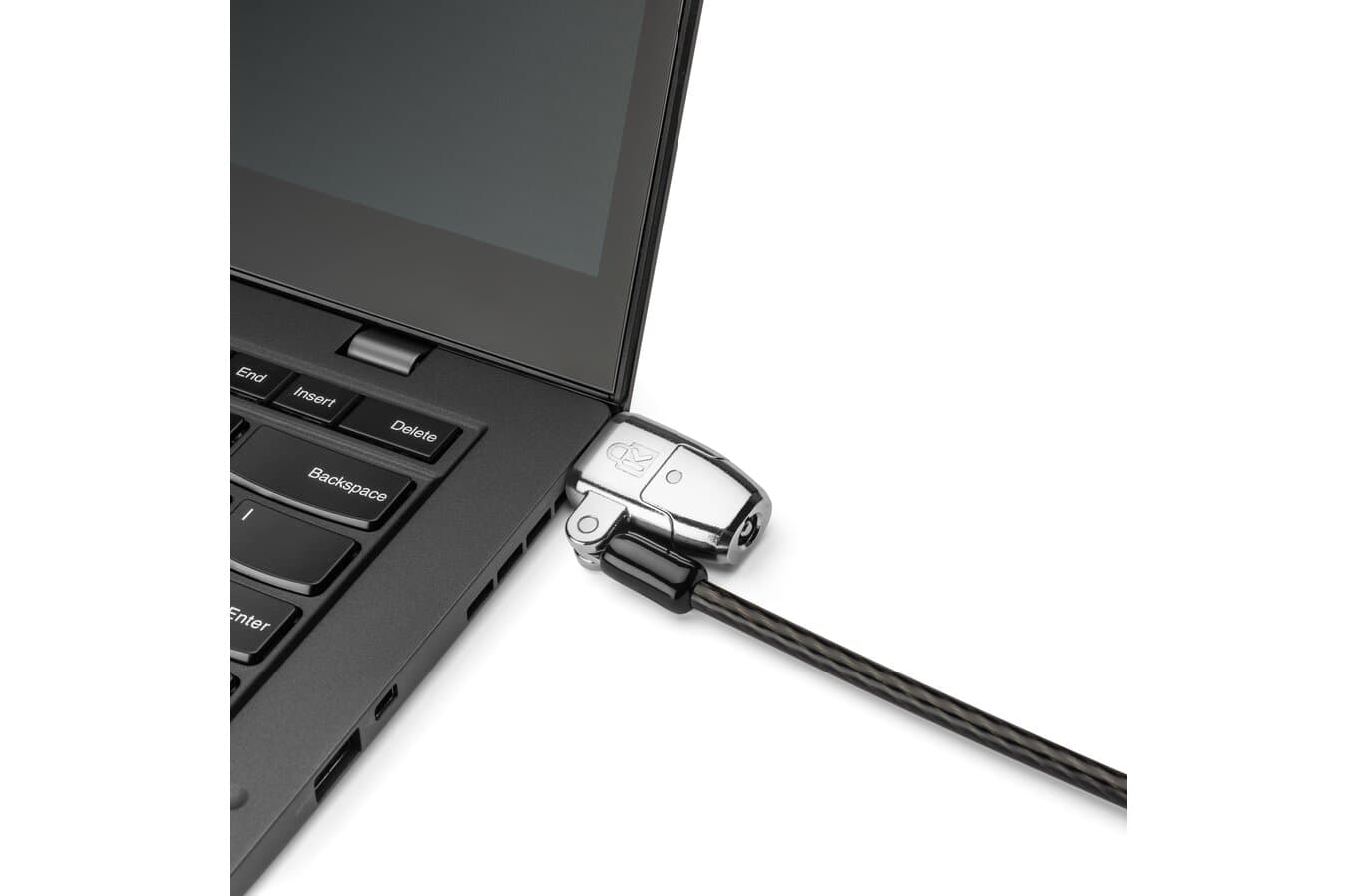 CABLU securitate KENSINGTON pt. notebook 3-in-1 slot standard/Nano/Wedge,cheie standard,one-click,1.8m,cab otel carbon,permite pivotare/rotire, "ClickSafe 2.0" "K68102EU" — miniatură