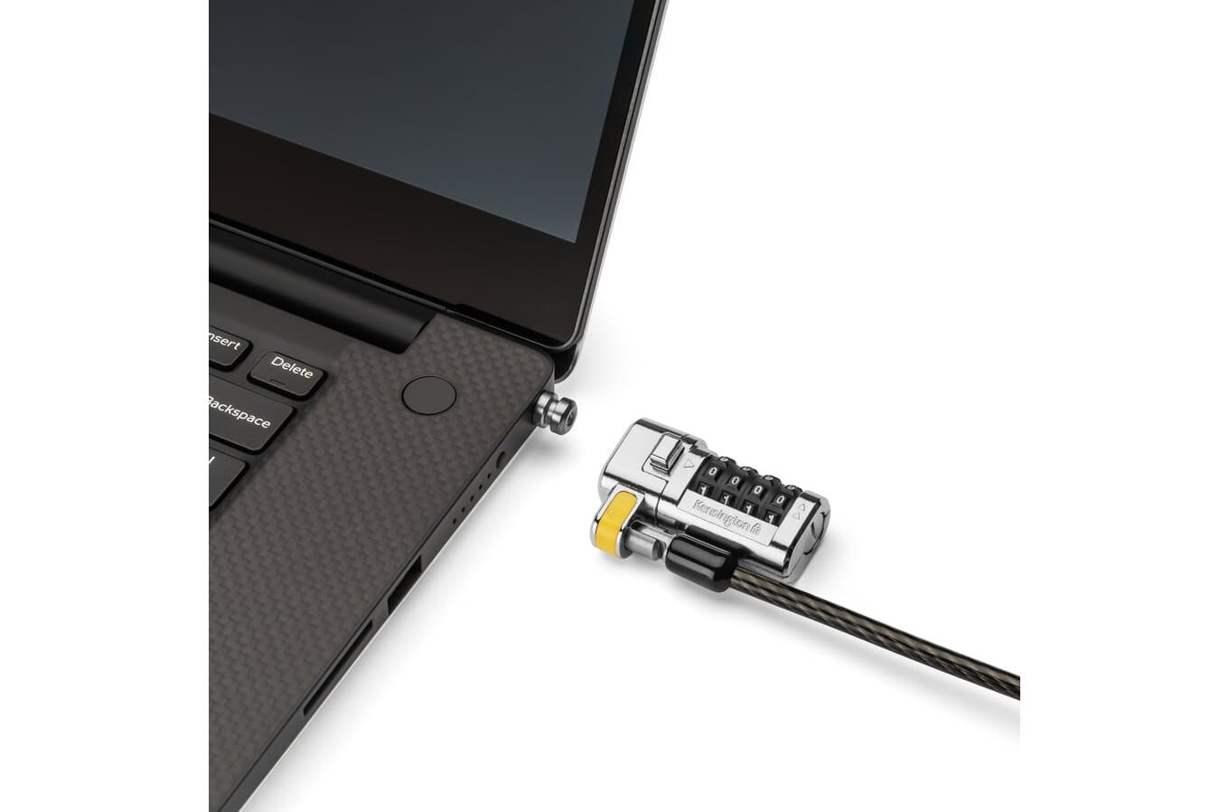 CABLU securitate KENSINGTON pt. notebook 3-in-1 slot standard/Nano/Wedge,cifru cu 4 discuri,one-click,1.8m,cablu otel carbon,permite pivotare si rot,"ClickSafe 2.0" "K68105EU" — miniatură