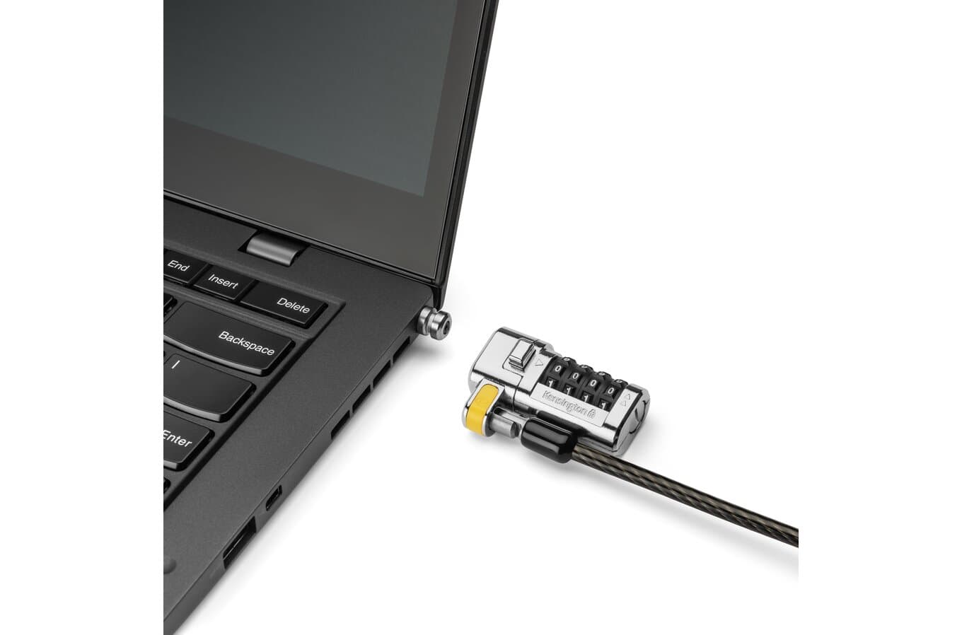 CABLU securitate KENSINGTON pt. notebook 3-in-1 slot standard/Nano/Wedge,cifru cu 4 discuri,one-click,1.8m,cablu otel carbon,permite pivotare si rot,"ClickSafe 2.0" "K68105EU" — miniatură