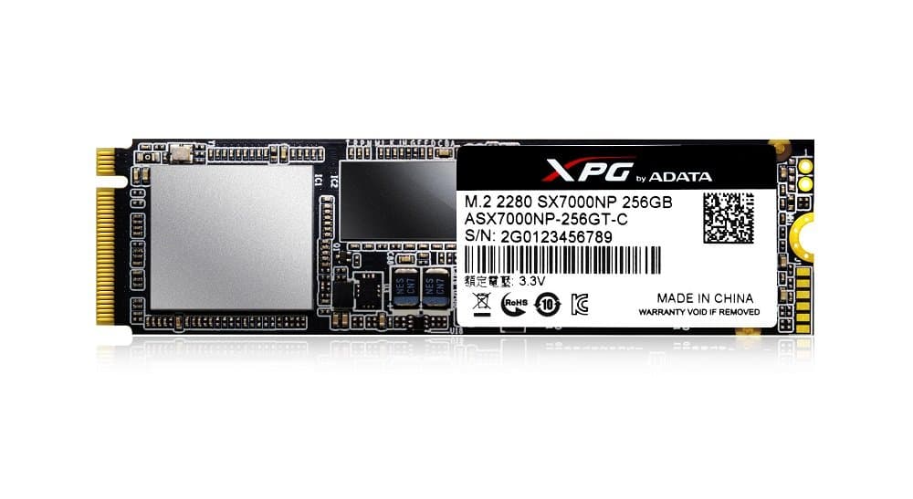 SSD ADATA, SX7000, 256 GB, M.2, PCIe Gen3.0 x4, 3D TLC Nand, R/W: 1370/820 MB/s, "ASX7000NP-256GT-C"