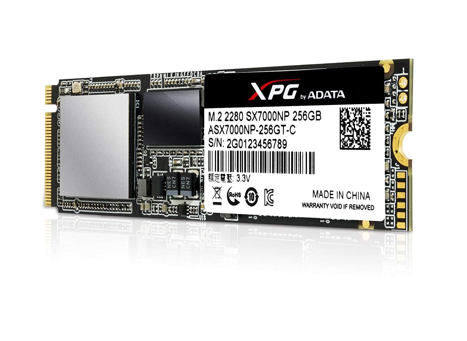 SSD ADATA, SX7000, 256 GB, M.2, PCIe Gen3.0 x4, 3D TLC Nand, R/W: 1370/820 MB/s, "ASX7000NP-256GT-C" — miniatură