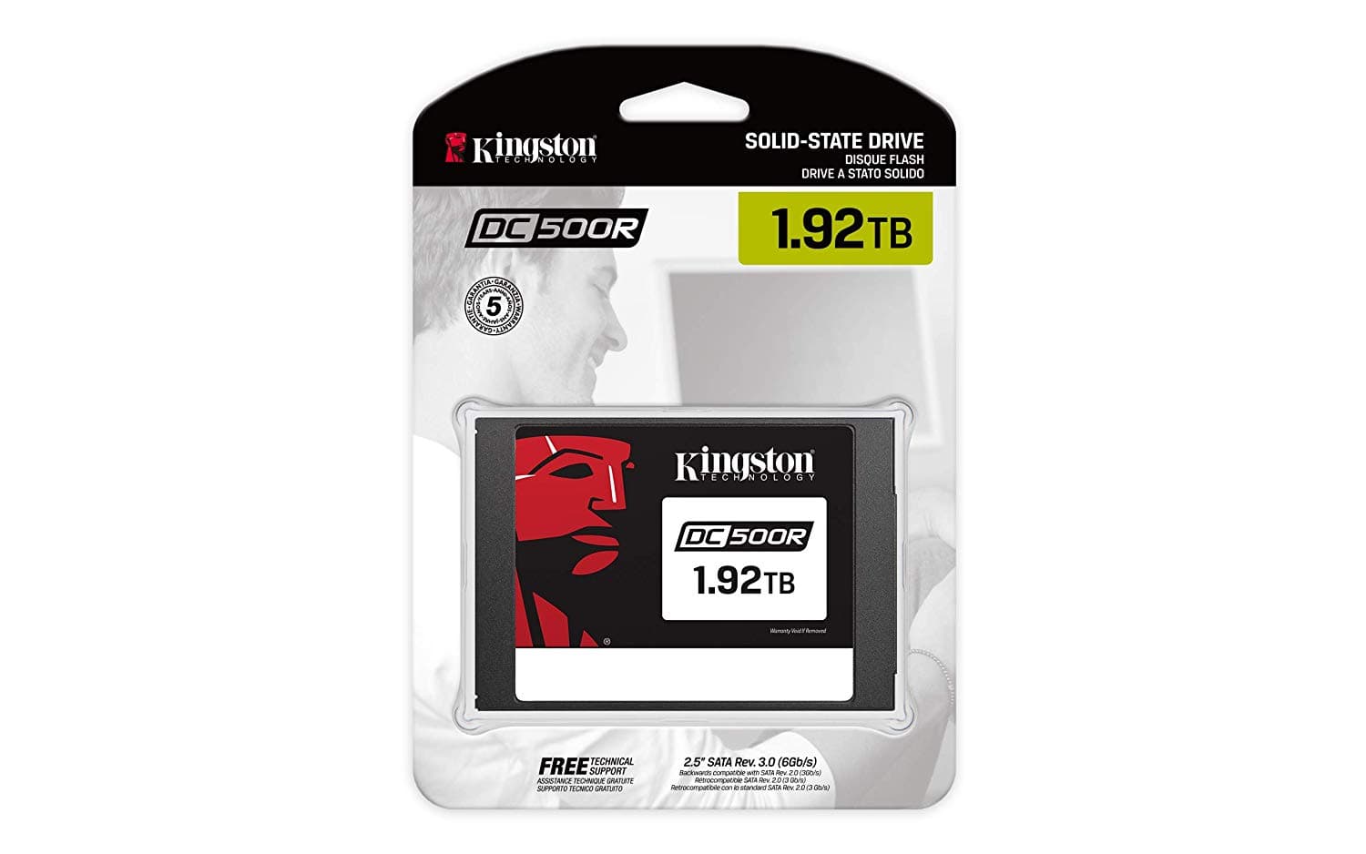 SSD KINGSTON, DC500, 1.92 TB, 2.5 inch, S-ATA 3, 3D TLC Nand, R/W: 555/525 MB/s, "SEDC500R/1920G" — miniatură