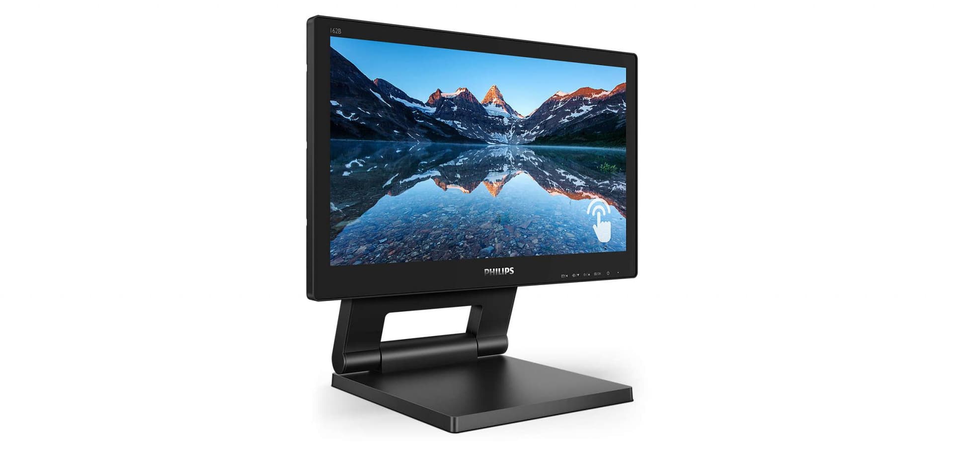 MONITOR PHILIPS 15.6", home, office, touchscreen, TN, HD (FWXGA) (1366 x 768), Wide, 220 cd/mp, 4 ms, HDMI, VGA, DisplayPort, "162B9T/00"
