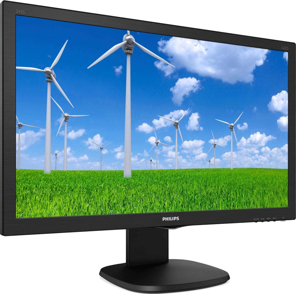 MONITOR PHILIPS 23.6", home, office, TFT, Full HD (1920 x 1080), Wide, 250 cd/mp, 1 ms, HDMI, VGA, "243S5LHMB/00" — miniatură