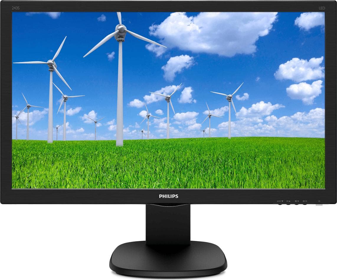 MONITOR PHILIPS 23.6", home, office, TFT, Full HD (1920 x 1080), Wide, 250 cd/mp, 1 ms, HDMI, VGA, "243S5LHMB/00"